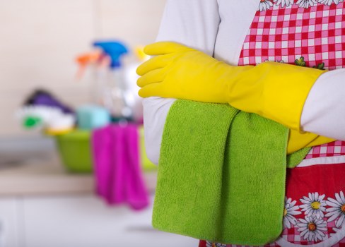 Local cleaning team working in a Chiswick flat